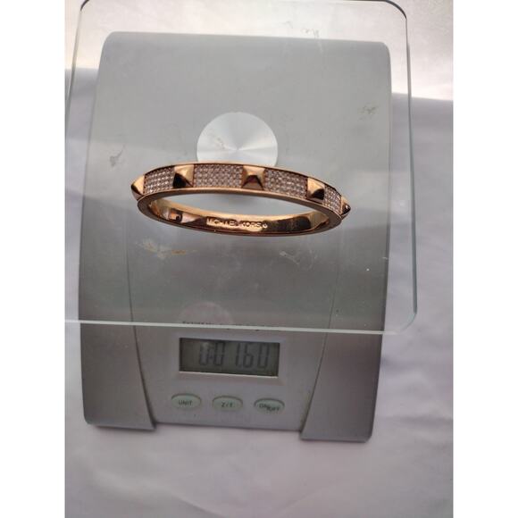 Michael Kors Bangle Pink Gold Stud Crystal Bracelet - Picture 7 of 8